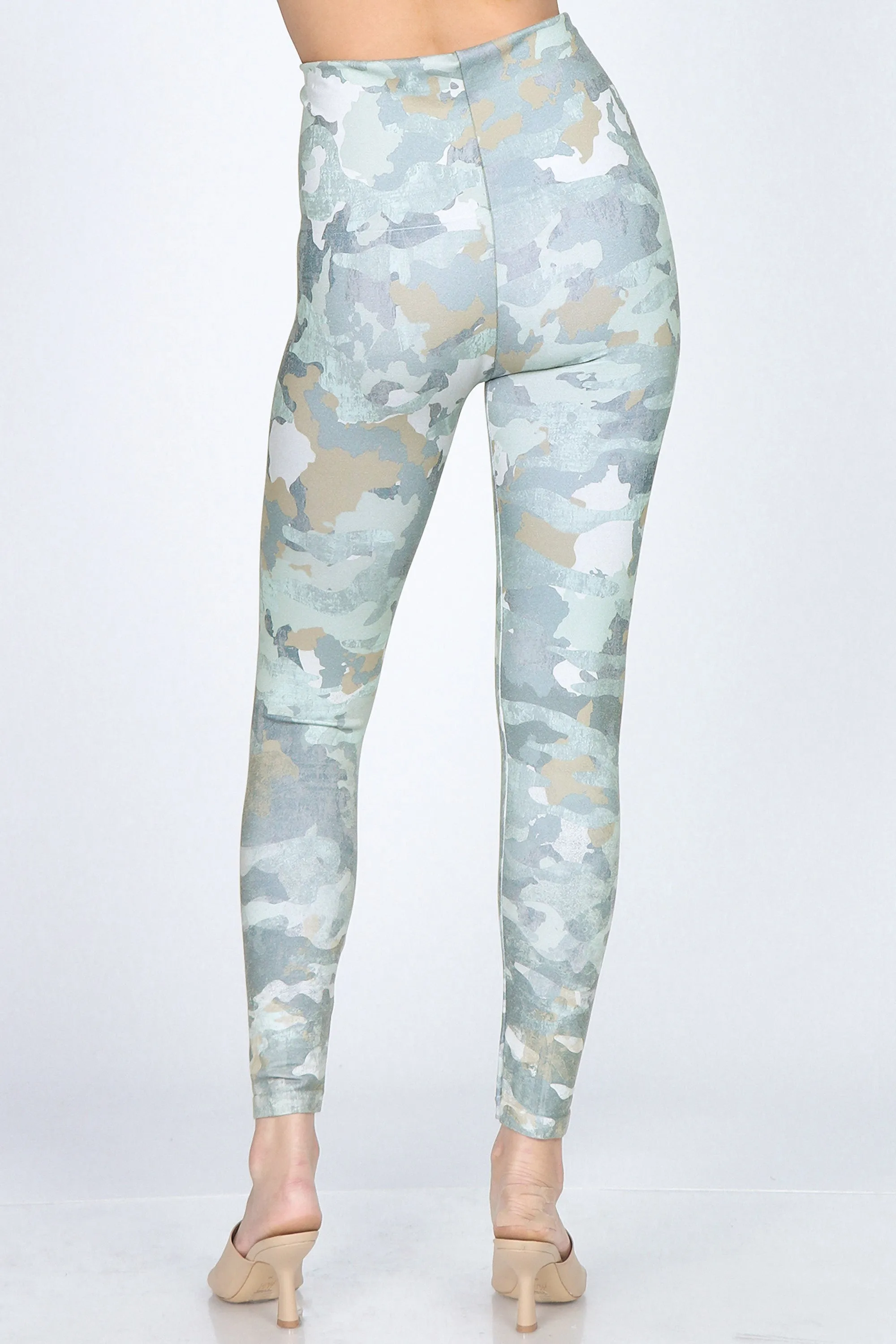 Minty Hazelnut Camo Print Leggings