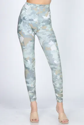 Minty Hazelnut Camo Print Leggings