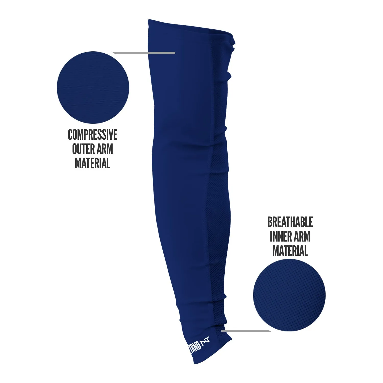 NXTRND AirTek Arm Sleeves Navy Blue (1 Pair)