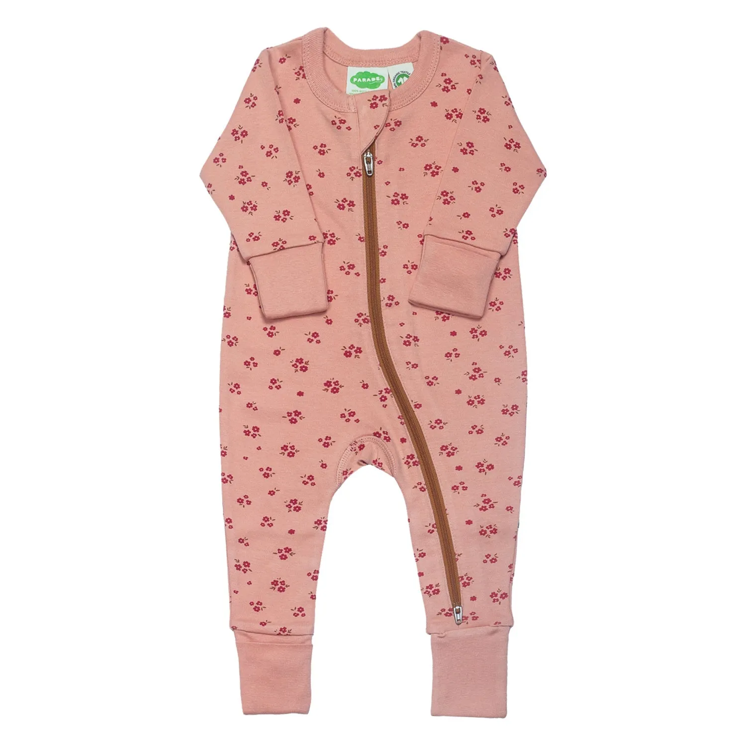 Organic Signature Print '2-Way' Zip Romper - Long Sleeve