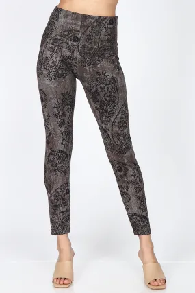 Paisley Motif Patterned Leggings