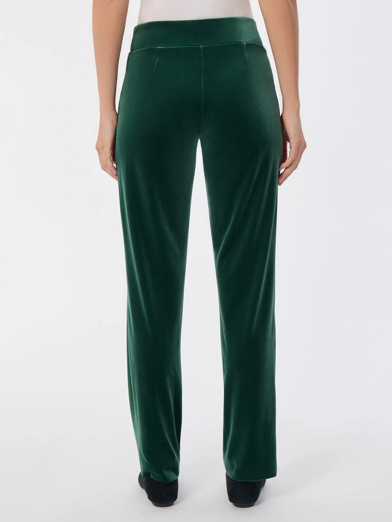 Petite Pull-On Velour Straight Leg Pants