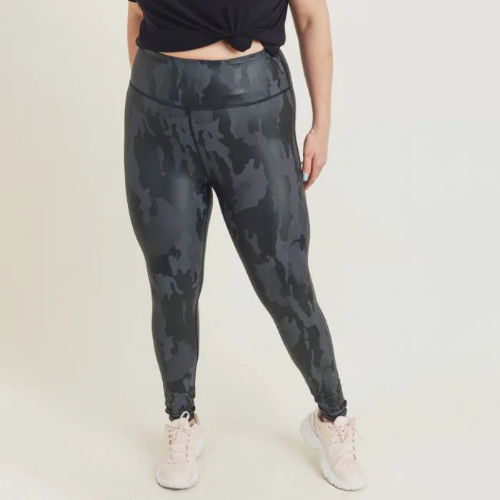 Plus Size Camo Print High Waist Leggings