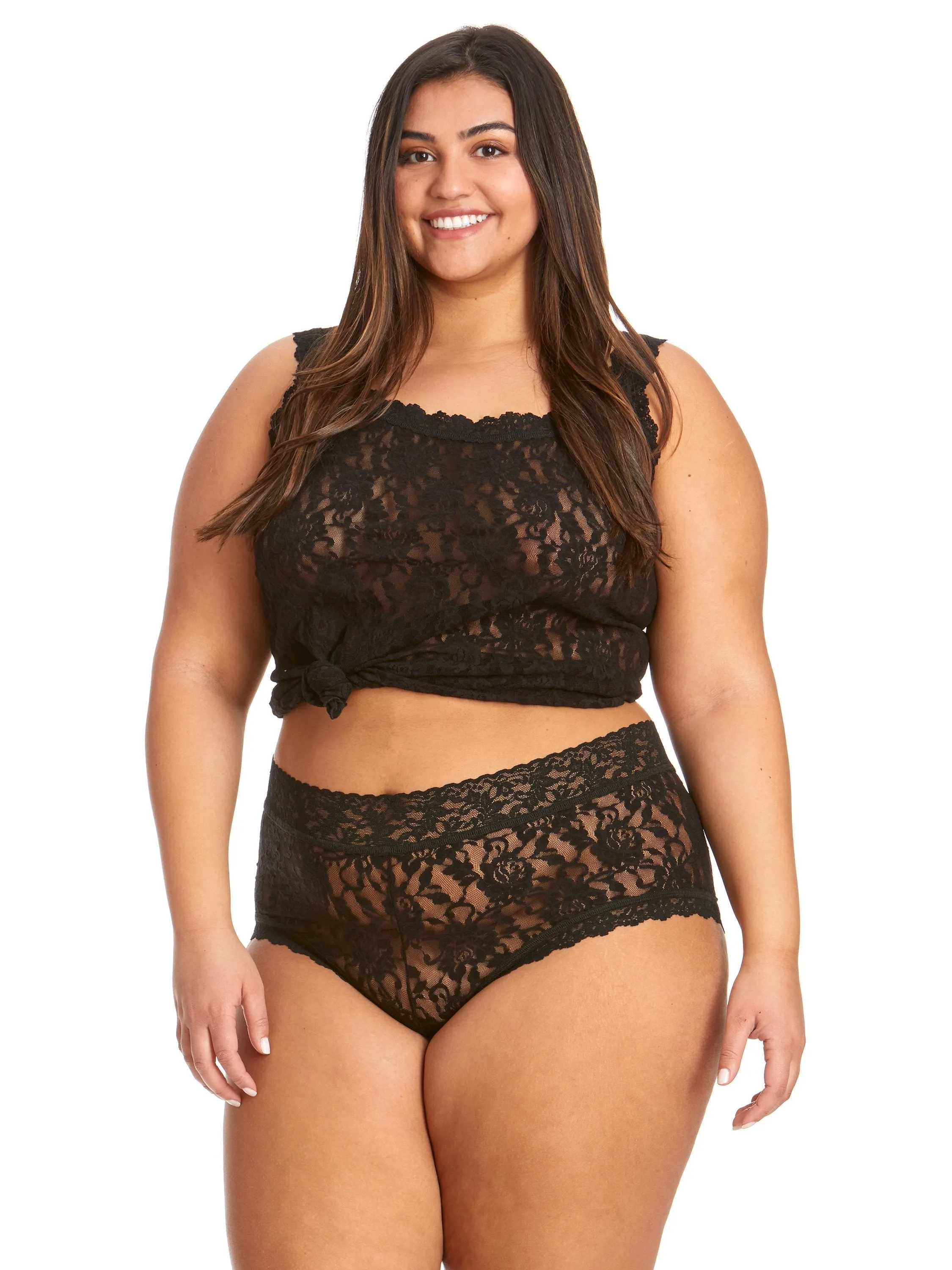 Plus Size Signature Lace Boyshort Black