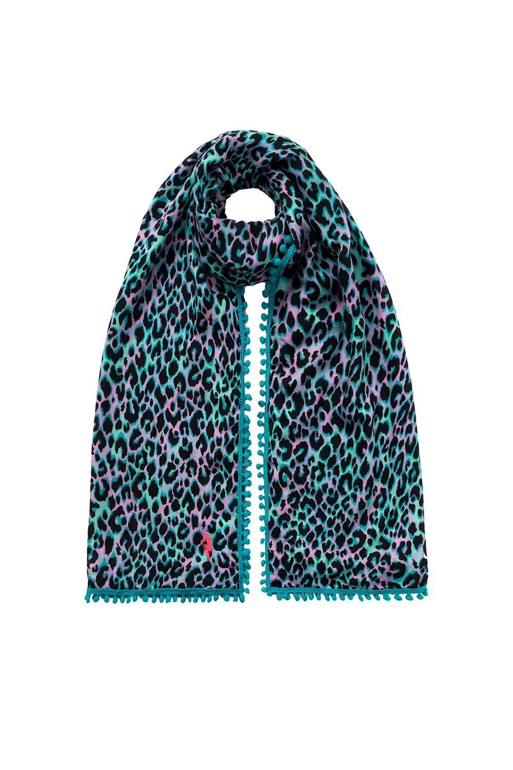 Scamp & Dude x Giovanna Fletcher Green with Pink and Black Shadow Leopard Charity Super Scarf