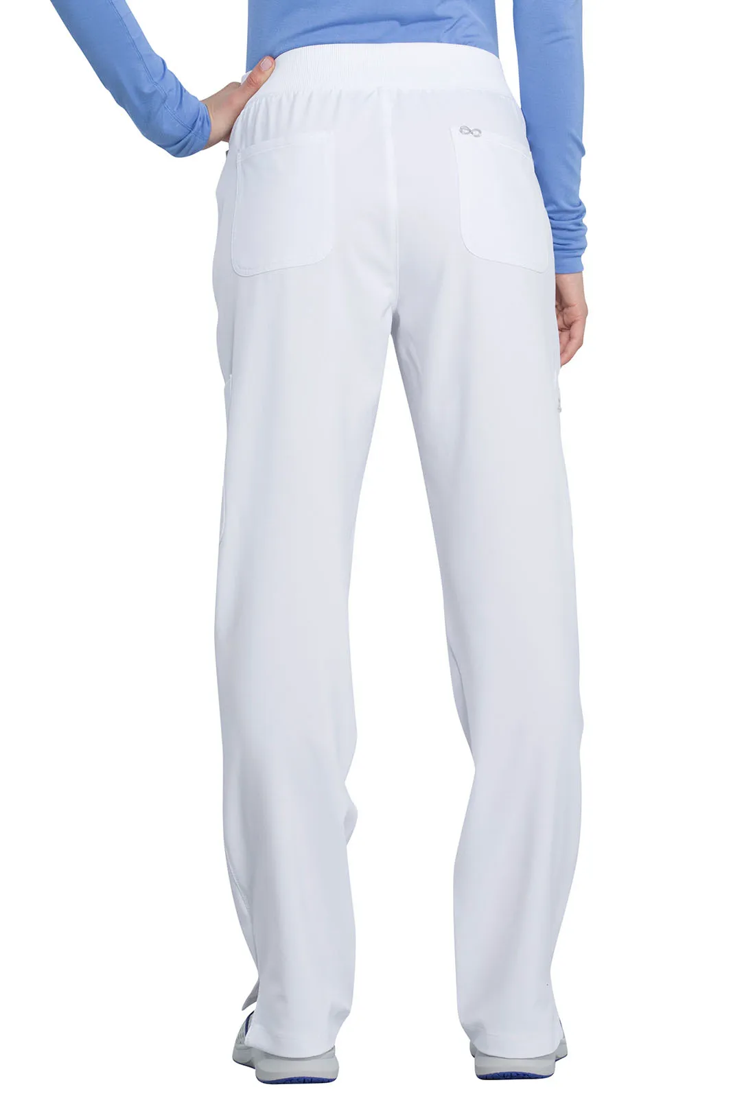 Scrub Pants - Cherokee Infinity Women's Mid Rise Tapered Leg Pull-on Pants - White, CK065A