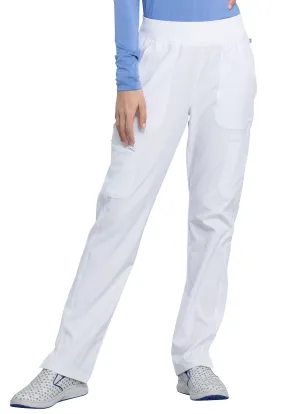 Scrub Pants - Cherokee Infinity Women's Mid Rise Tapered Leg Pull-on Pants - White, CK065A