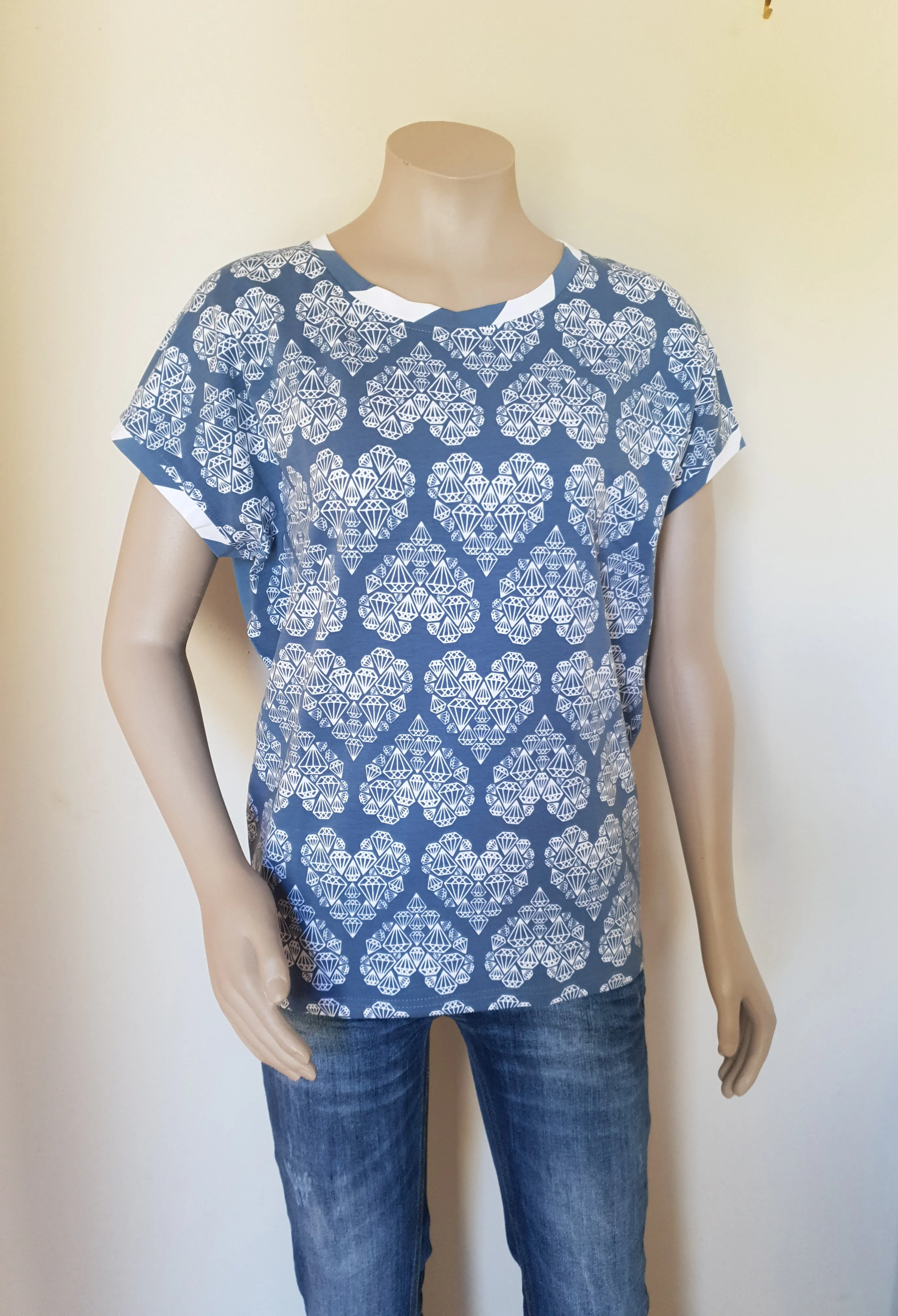 Slouchy  Tee - Diamond / Heart