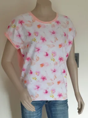 Slouchy  Tee - Peach Floral