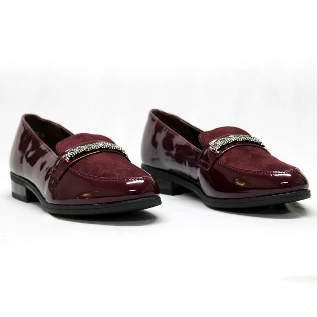 SOFTINO Ladies Suede Burgundy Moccasin