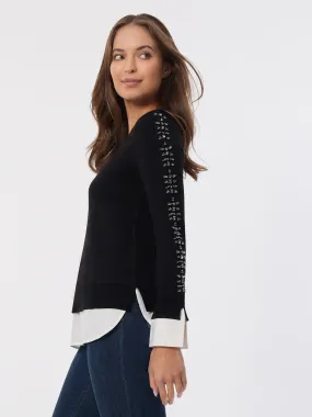 Sparkle Accent Twofer Layered Look Top