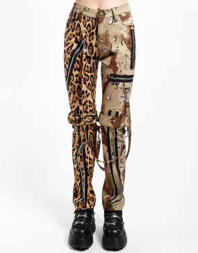 SPLIT LEG BONDAGE PANT LEOPARD AND SAND CAMO