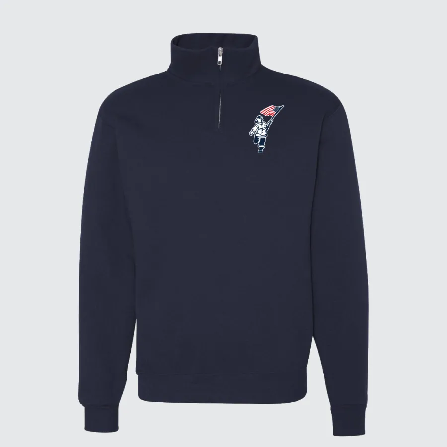 T2T Quarter Zip Embroidered Sweatshirt - Unisex (Navy)