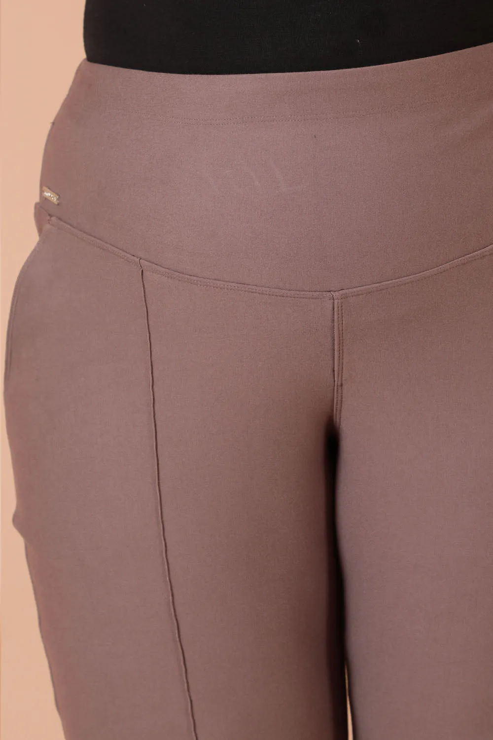 Taupe Crease Seam Tummy Tucker Pants