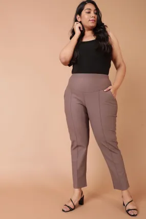 Taupe Crease Seam Tummy Tucker Pants