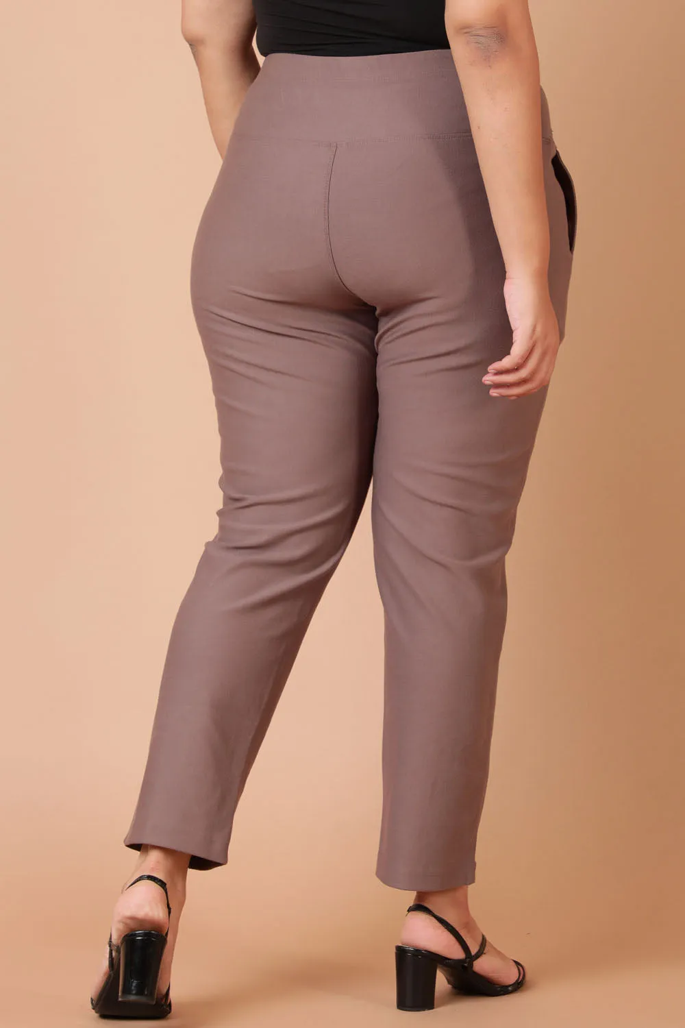 Taupe Crease Seam Tummy Tucker Pants