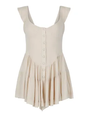 The Elisabeth Romper Dress - Ivory