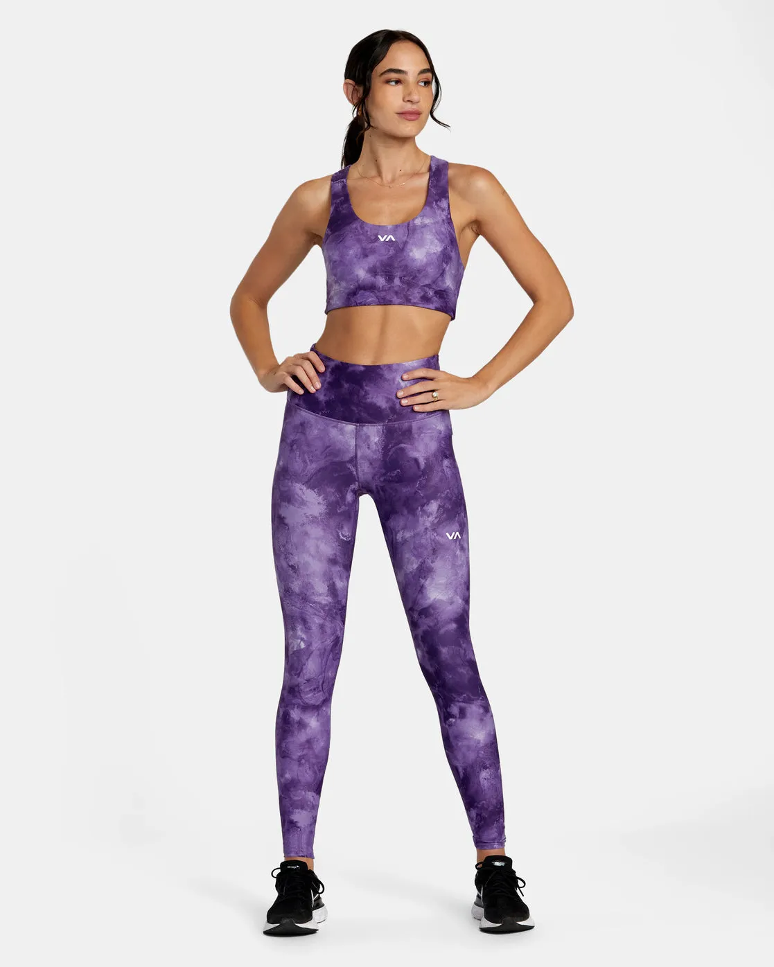 VA Essential Workout Leggings - Grape Tie Dye