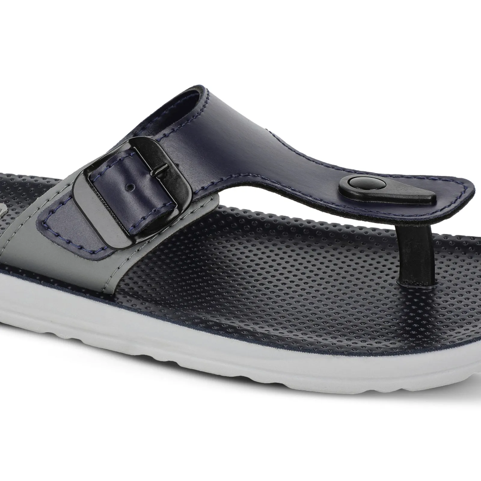 Walkaroo Boy Solid Thong Sandals  - 13123 Blue Grey