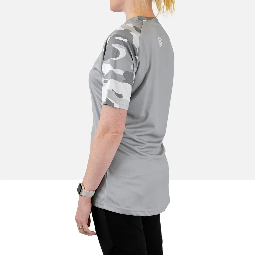 Women’s Arctic Camo Short Sleeve MTB Jersey (Sleeves Only Design)