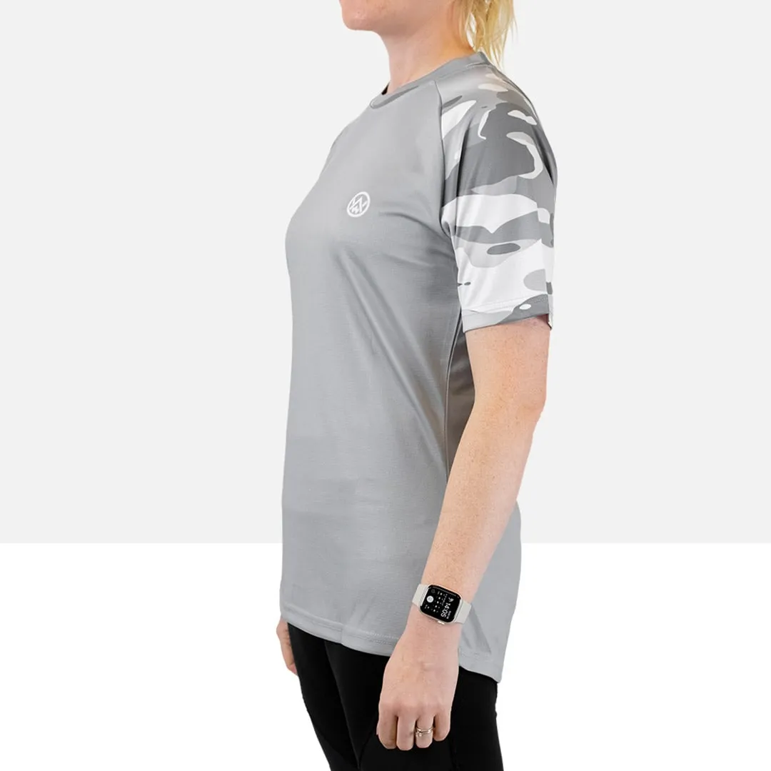 Women’s Arctic Camo Short Sleeve MTB Jersey (Sleeves Only Design)