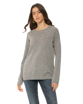 Women's Oversized Cashmere Boatneck Sweater Medium Grey