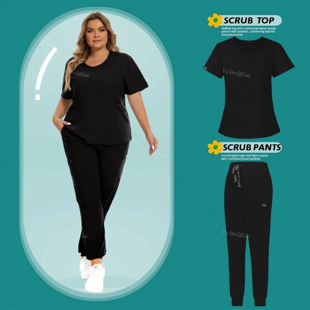 Women's Stretch Medical Scrubs Set