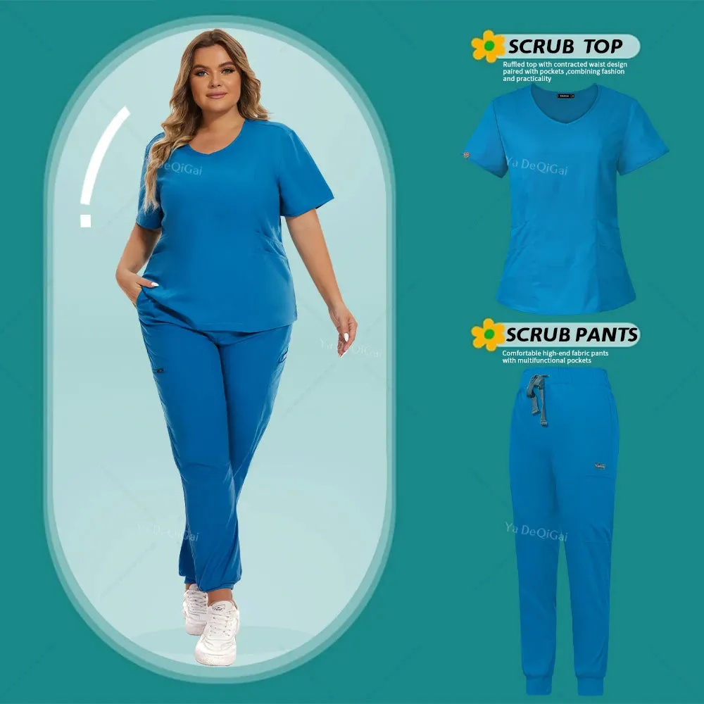 Women's Stretch Medical Scrubs Set