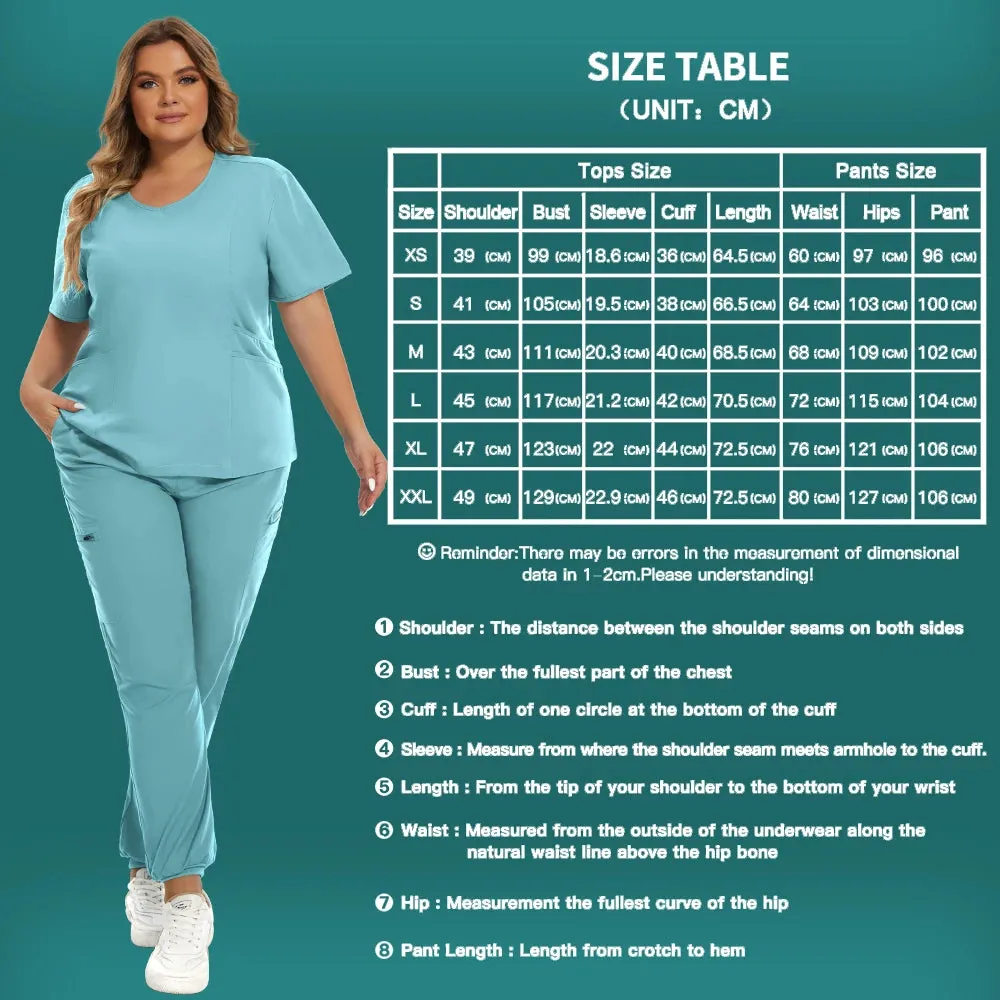 Women's Stretch Medical Scrubs Set