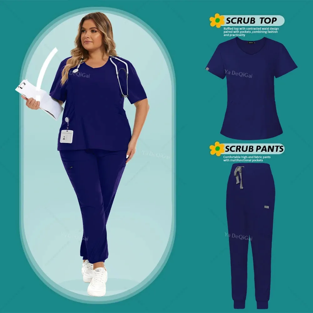 Women's Stretch Medical Scrubs Set