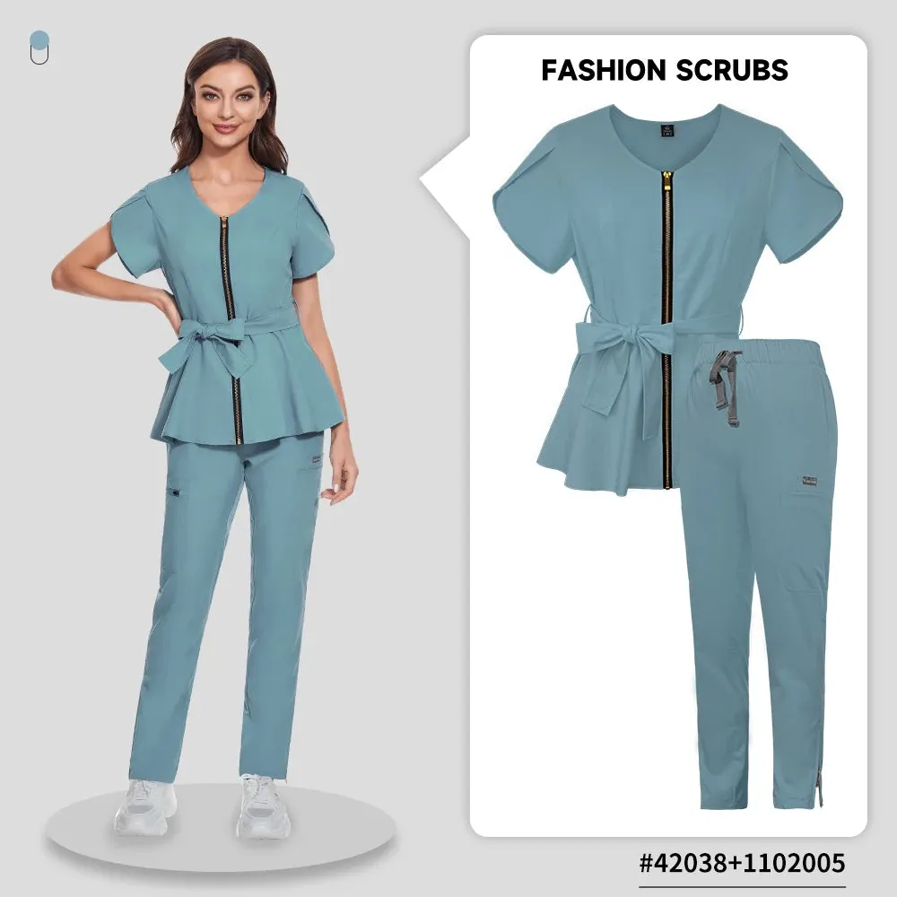 Women's V-Neck Beautician and Medical Uniform Set