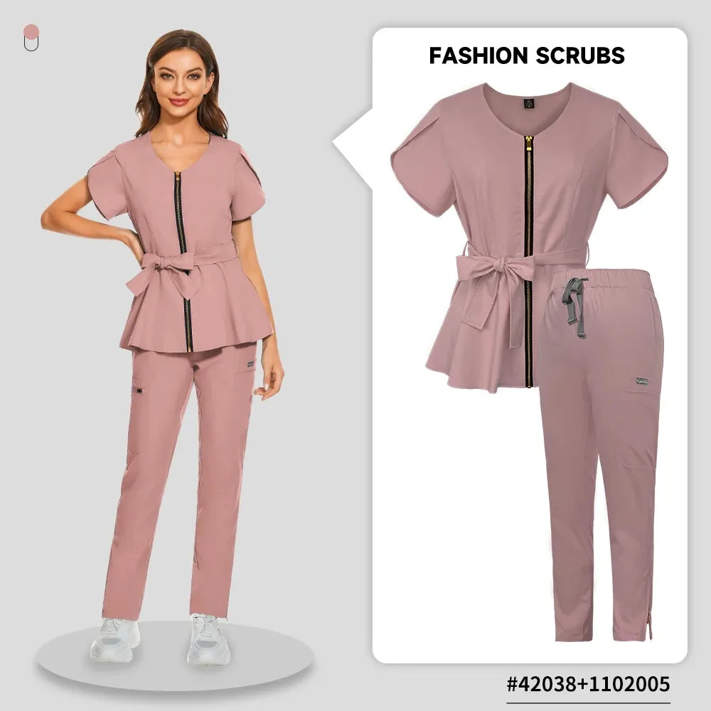 Women's V-Neck Beautician and Medical Uniform Set