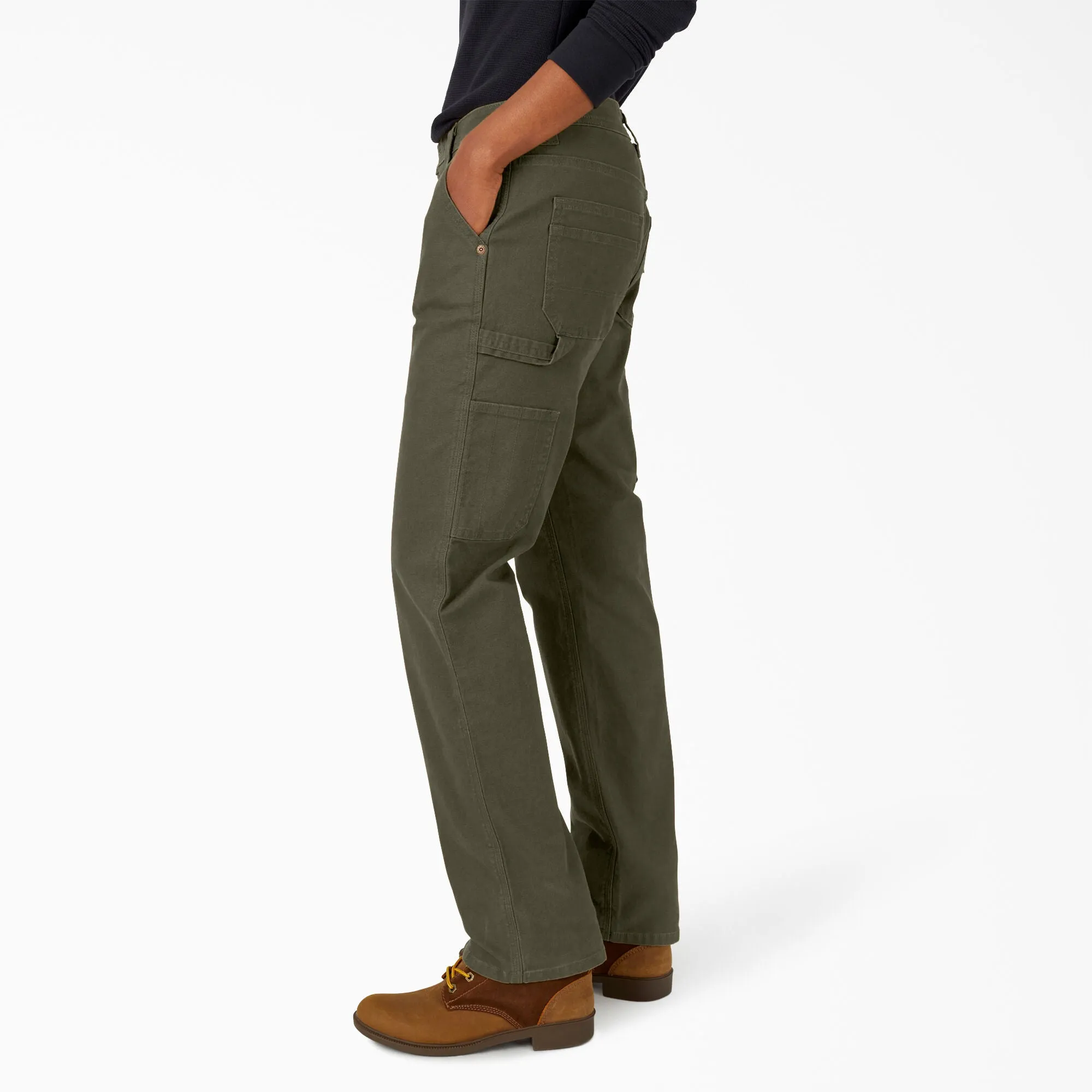 Work Pants - Dickies Women's FLEX Relaxed Straight Fit Duck Carpenter Pants, FD2700