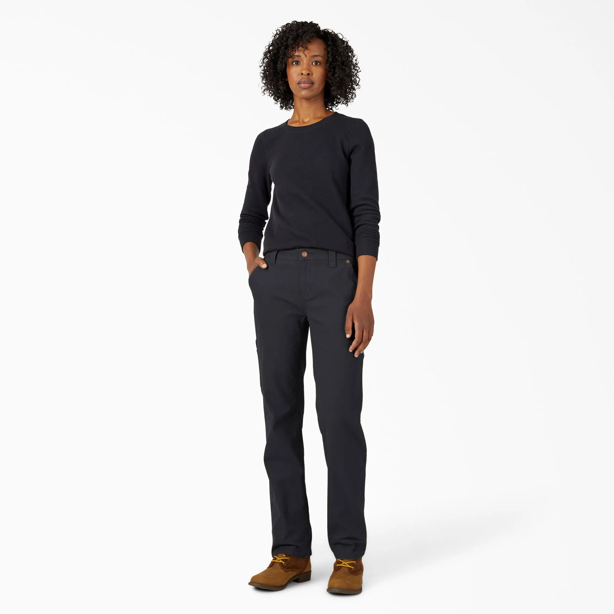 Work Pants - Dickies Women's FLEX Relaxed Straight Fit Duck Carpenter Pants, FD2700